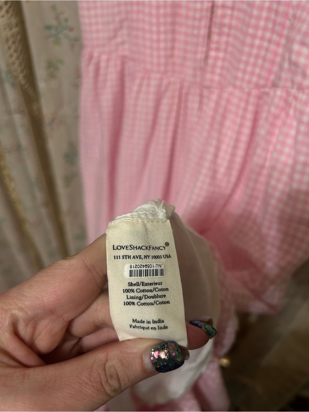 LoveShackFancy Santelle Pink Gingham Corset Midi Dress Size 4 - Picture 5 of 6